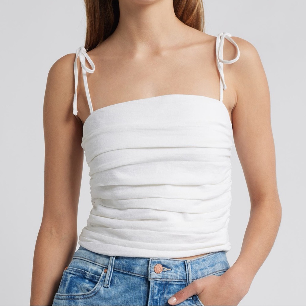 Sam Edelman White Ruched Camisole